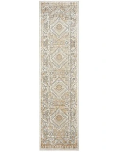 Tupelo Tribal Medallion Runner Rug in Beige/Grey