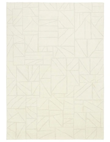 Luca Geometric Washable Rug in Grey/Cream