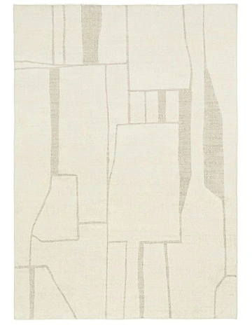 Kaliko Abstract Pattern Washable Rug in Beige