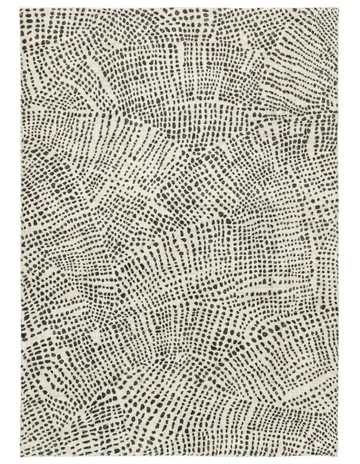 Eddie Abstract Tribal Pattern Washable Rug in Charcoal/Grey