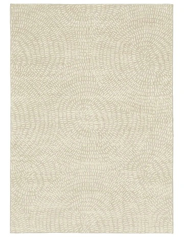 Sunita Circle Dot Pattern Washable Rug in Grey/Cream
