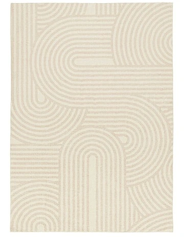 Lissy Rainbow Pattern Washable Rug in Ivory