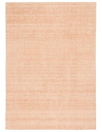 Tarquin Peach Pink Minimal Washable Rug in Pink
