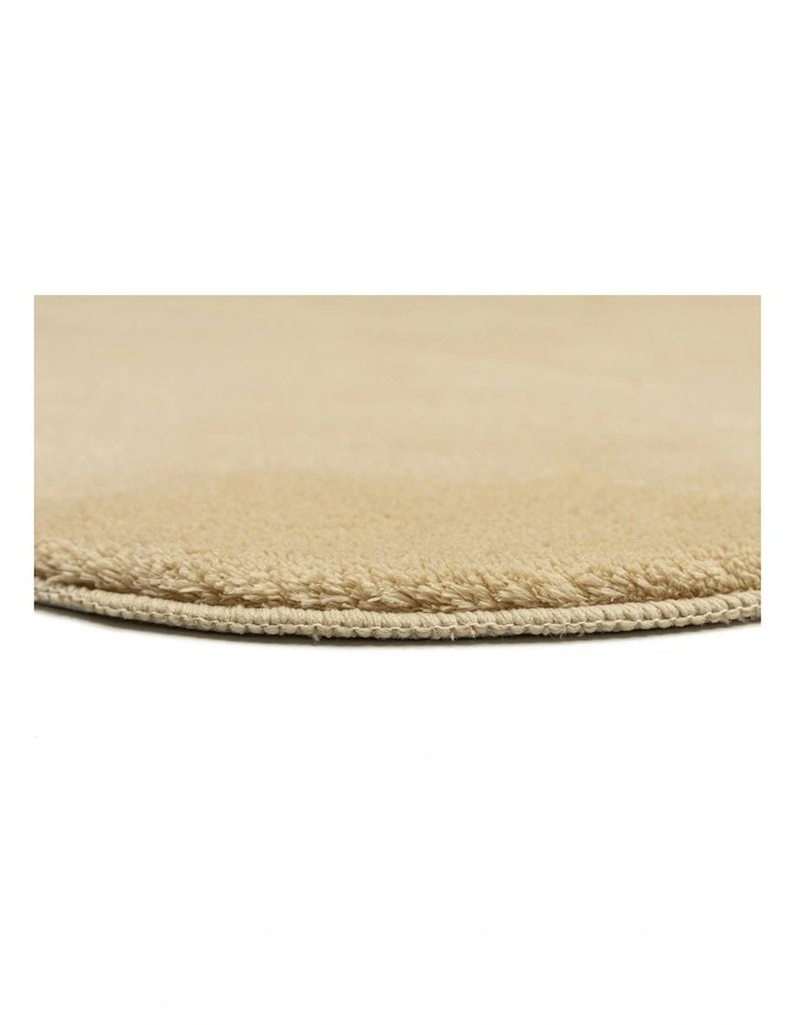 Mirta Beige Brown Scallop Washable Rug in Beige image 5