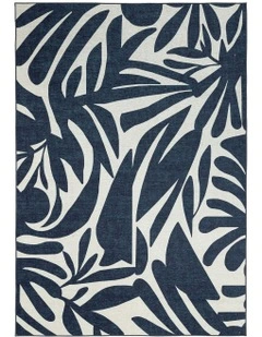 Damaris Indoor Outdoor Washable Rug in Blue/Grey/Cream