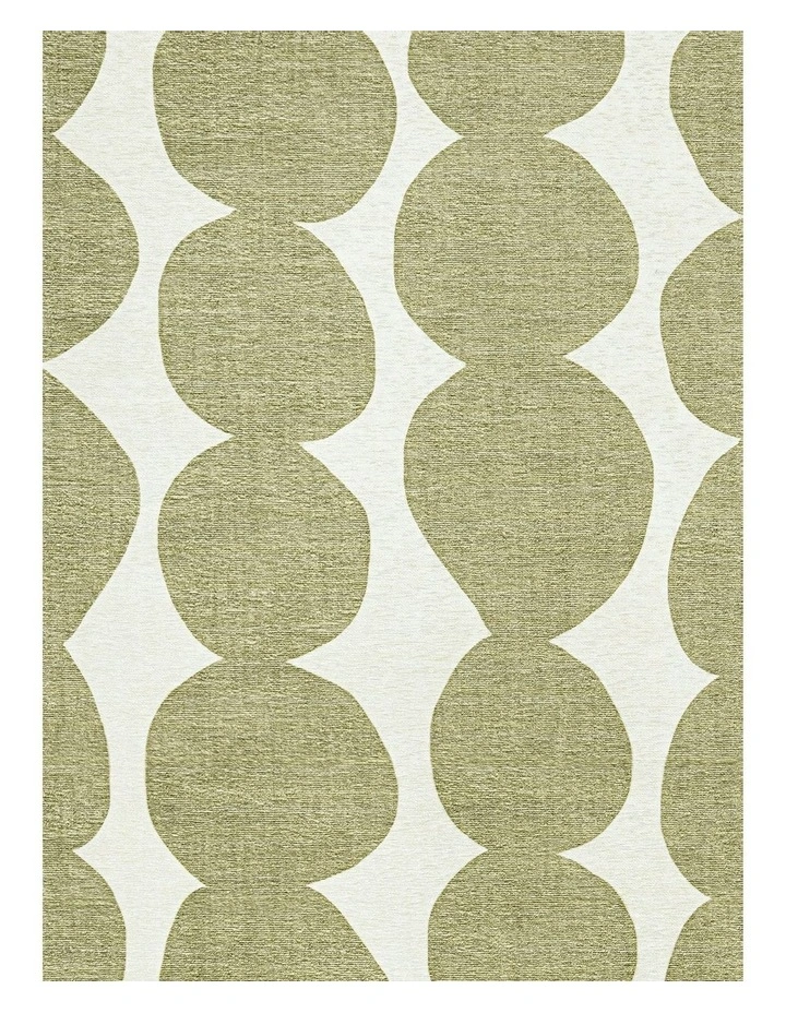 Brynne Indoor Outdoor Washable Rug in Green/Ivory image 6