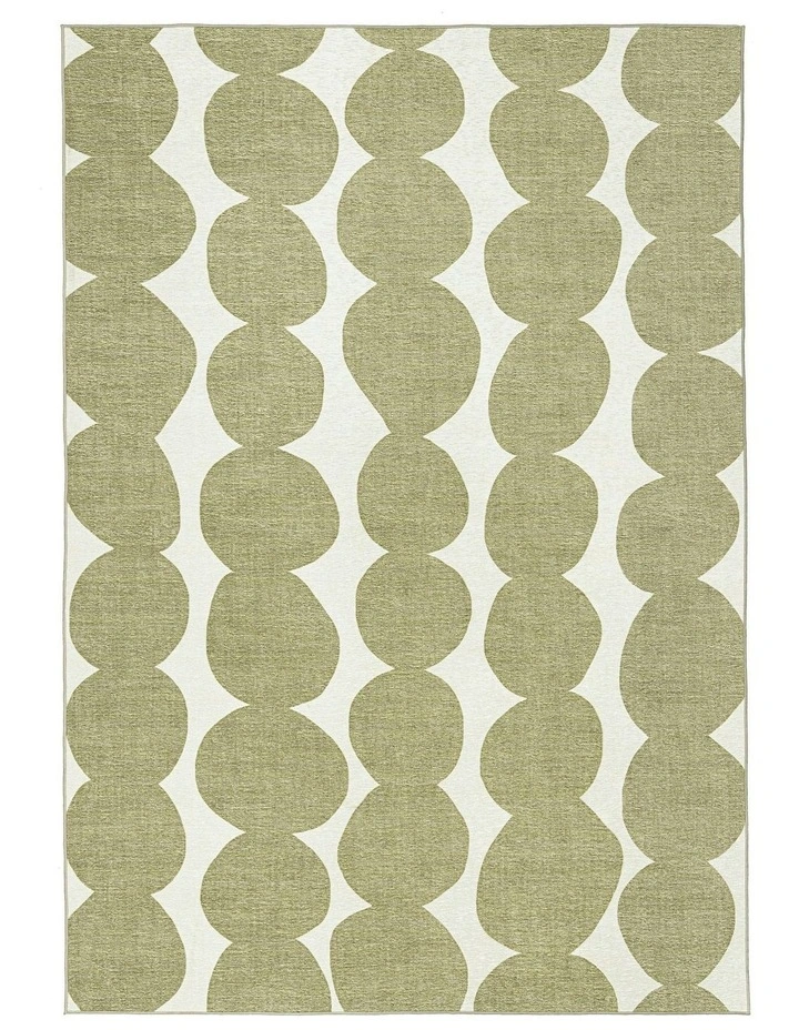 Brynne Indoor Outdoor Washable Rug in Green/Ivory image 7