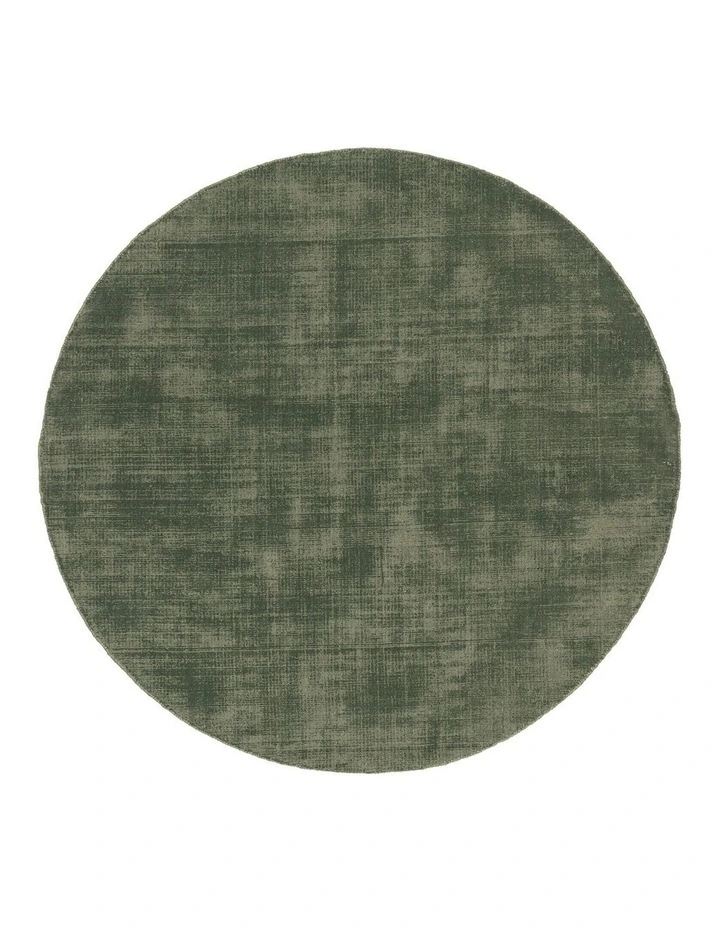 Franz Handwoven Pet Round Rug in Green image 1