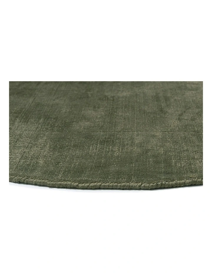 Franz Handwoven Pet Round Rug in Green image 2