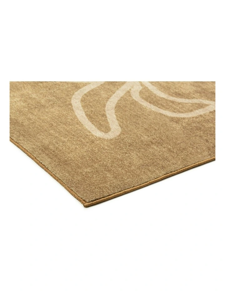 Khayana Hand Drawn Washable Rug in Brown image 2