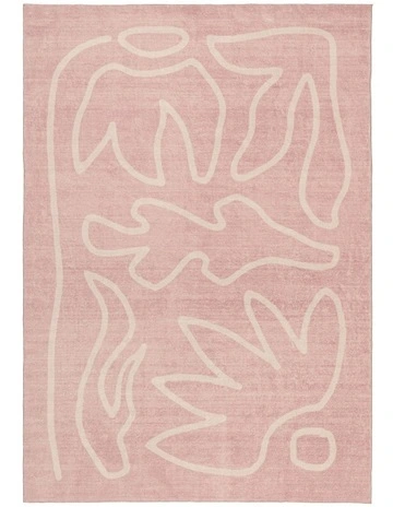 Manuela Hand Drawn Washable Rug in Purple