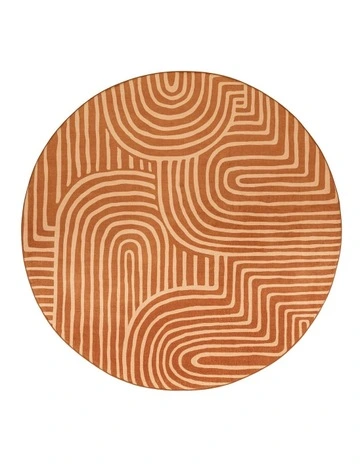 Alef Abstract Rollie Pollie Round Playmat in Brown