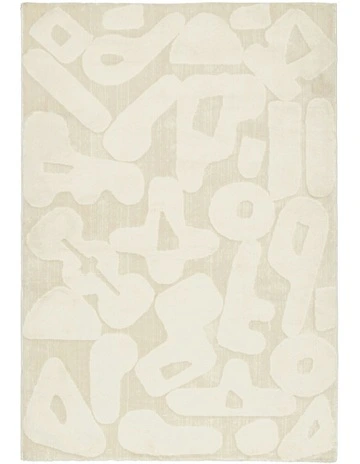 Izar Abstract Washable Rug in Cream