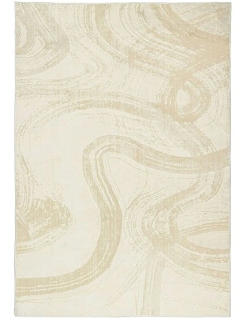 Kabir Abstract Washable Rug in Cream