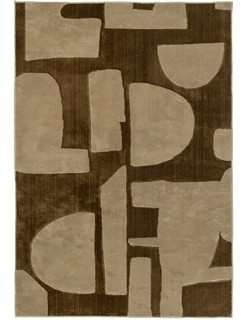 Nezar Geometric Washable Rug in Brown