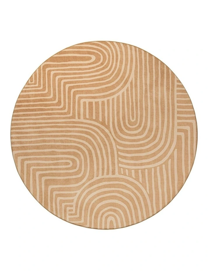 Koru Abstract Rollie Pollie Round Playmat in Brown image 1