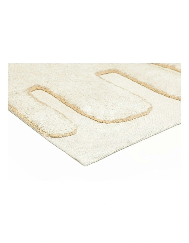 Lola Abstract Cotton Washable Rug in Cream image 2