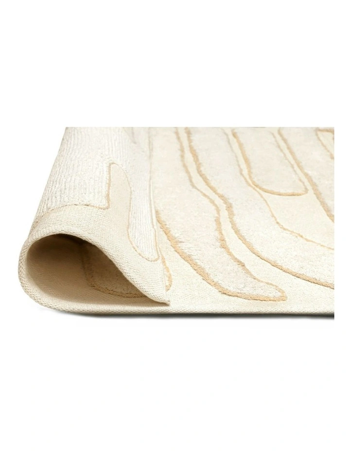 Lola Abstract Cotton Washable Rug in Cream image 3
