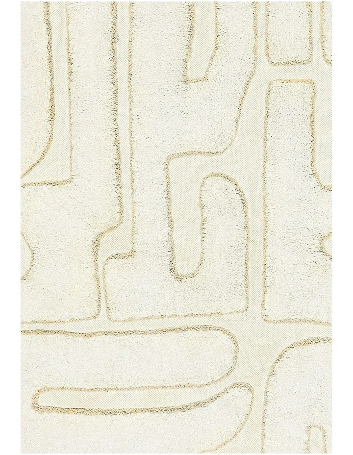 Lola Abstract Cotton Washable Rug in Cream image 4