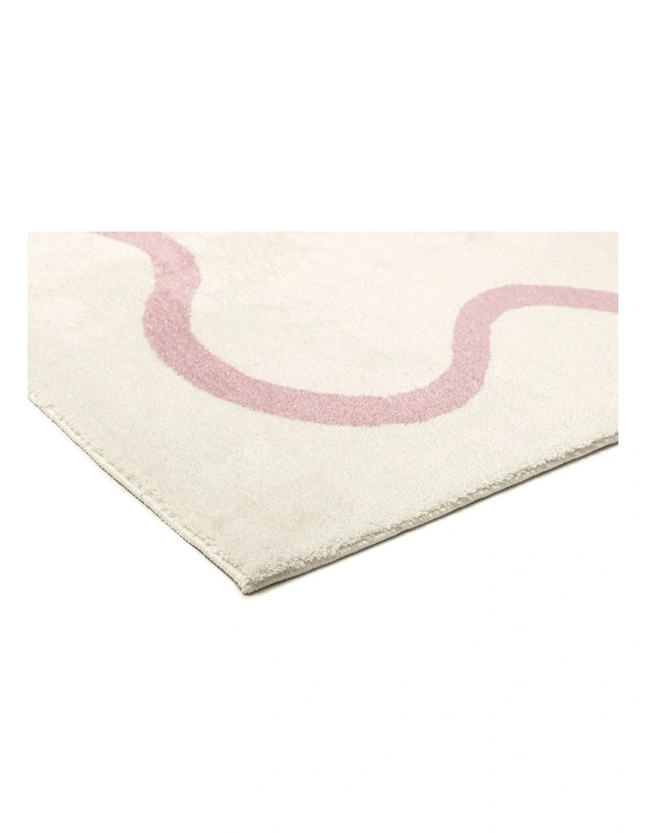 Juliana Wiggle Bordered Washable Rug in Cream image 2