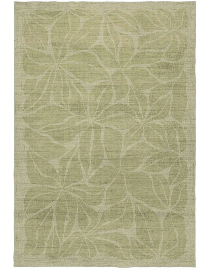 Savona Botanical Washable Rug in Green image 1