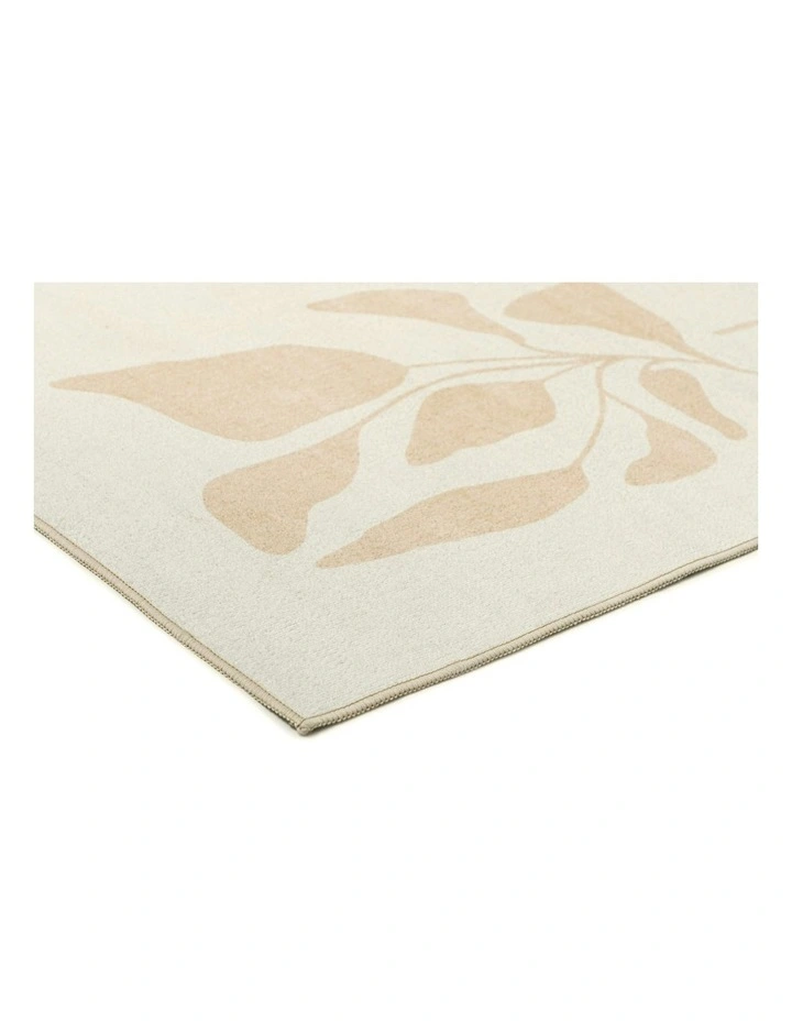 Eugenie Botanical Border Washable Rug in Neutral image 2