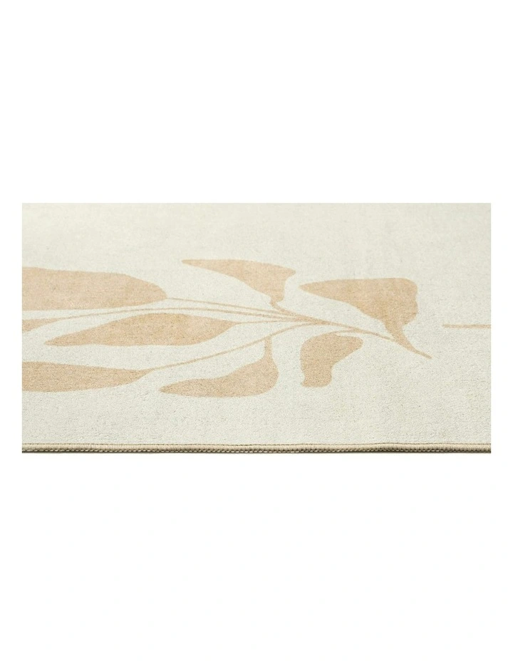 Eugenie Botanical Border Washable Rug in Neutral image 3