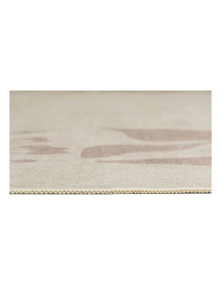Solange Botanical Border Washable Rug in Brown image 6