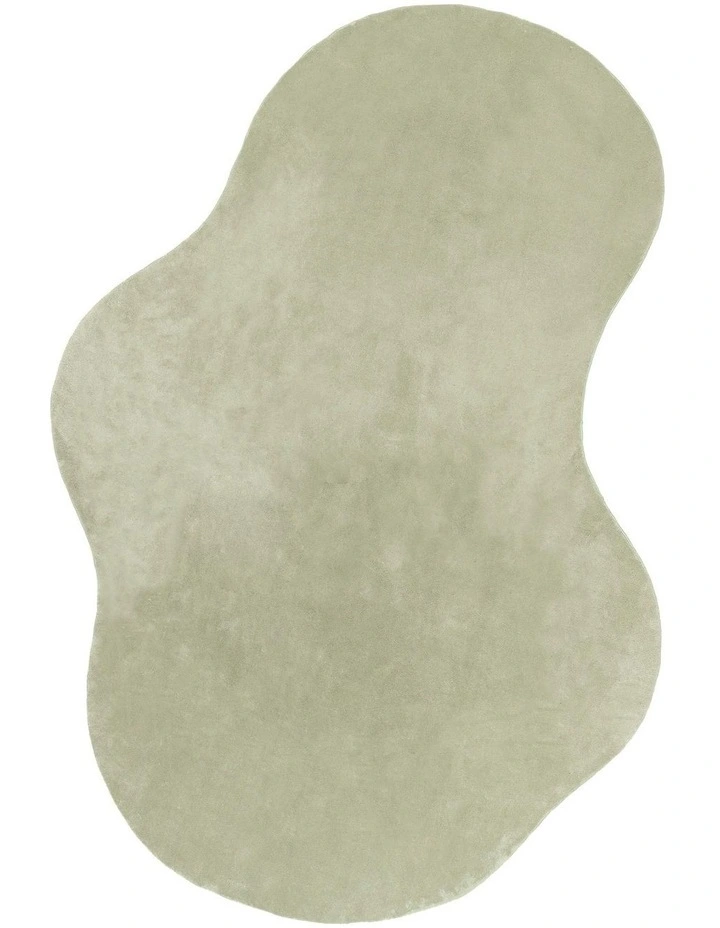 Masha Irregular Shape Washable Rug in Green image 1