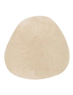 Felda Irregular Round Washable Rug in Beige