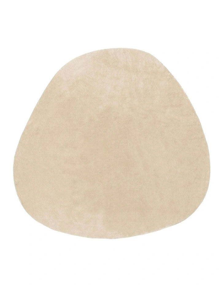 Felda Irregular Round Washable Rug in Beige image 1