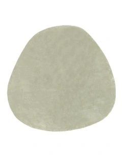 Kisa Irregular Round Washable Rug in Green