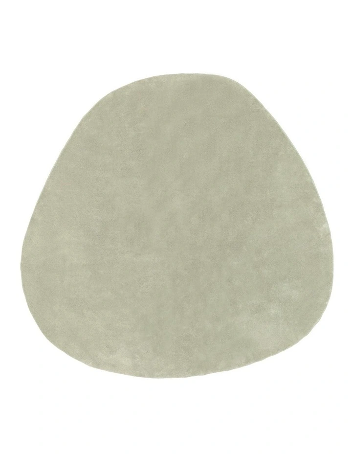 Kisa Irregular Round Washable Rug in Green image 1