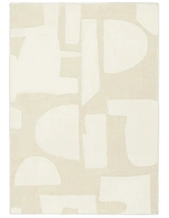 Arisa Geometric Washable Rug in Neutral
