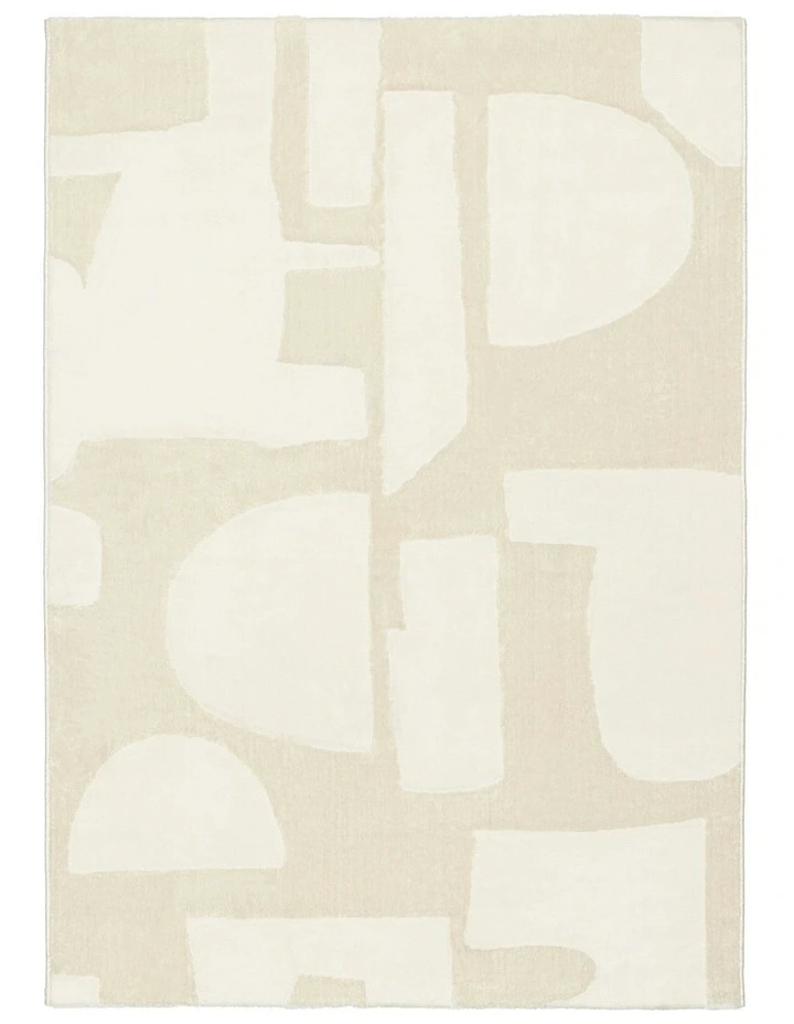 Arisa Geometric Washable Rug in Neutral image 1