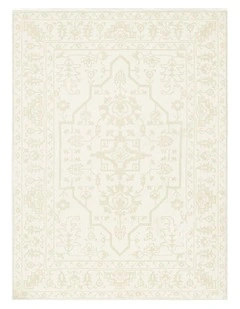 Lianda Medallion Washable Rug in Neutral