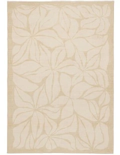 Talari Botanical Washable Rug in Warm Yellow