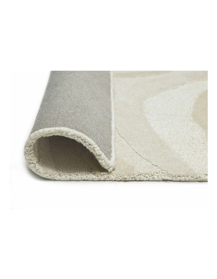 Innaya Abstract Hand-Tufted Wool Rug in Neutral image 4