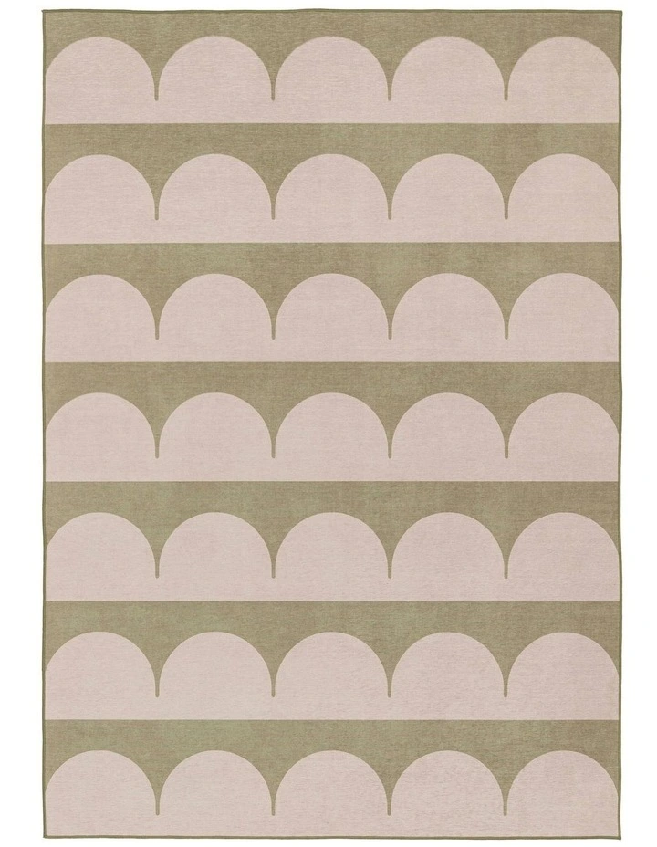 Cleo Arch Pattern Indoor Outdoor Rug in Blush and Sage image 1