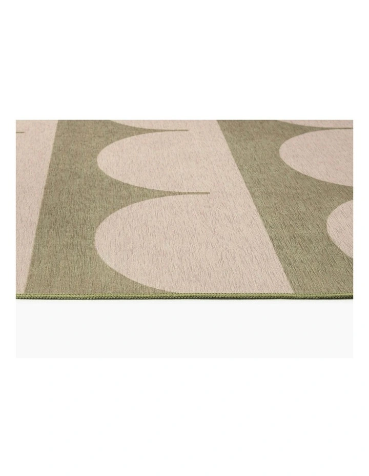 Cleo Arch Pattern Indoor Outdoor Rug in Blush and Sage image 3