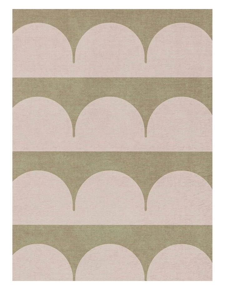 Cleo Arch Pattern Indoor Outdoor Rug in Blush and Sage image 5