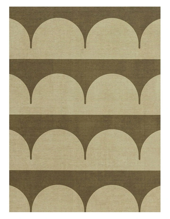 Inez Arch Stripe Indoor Outdoor Rug in Forest and Sage image 5