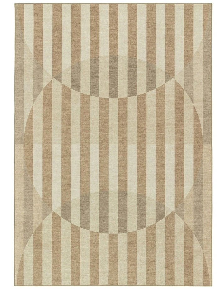 Delos Striped Indoor Outdoor Rug in Warm Sand/Soft Taupe image 1