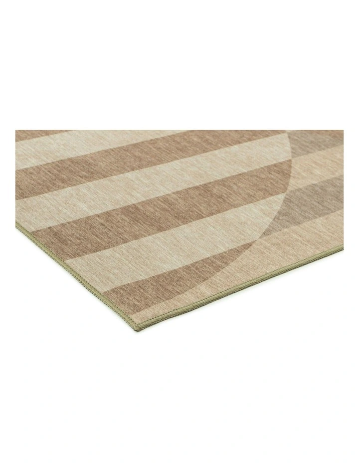 Delos Striped Indoor Outdoor Rug in Warm Sand/Soft Taupe image 2