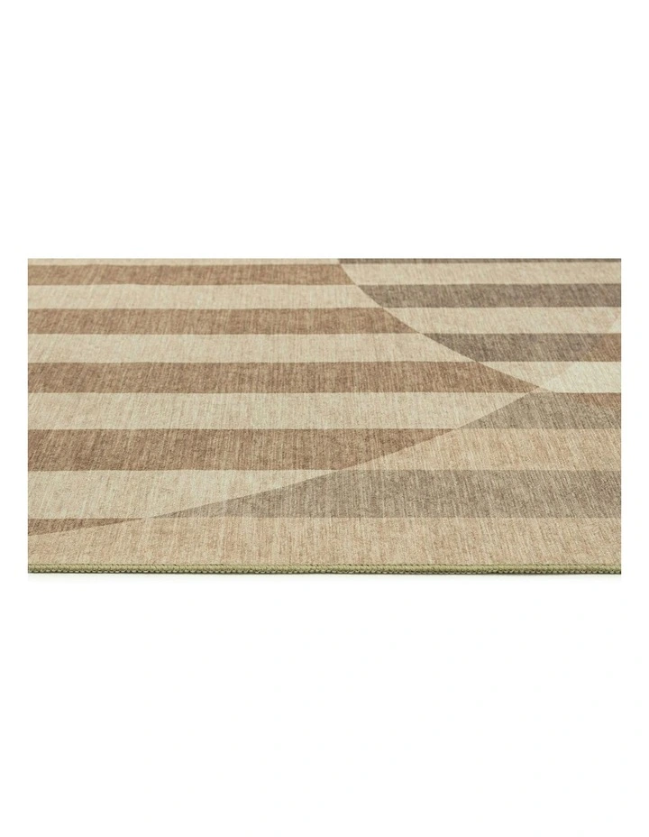 Delos Striped Indoor Outdoor Rug in Warm Sand/Soft Taupe image 3