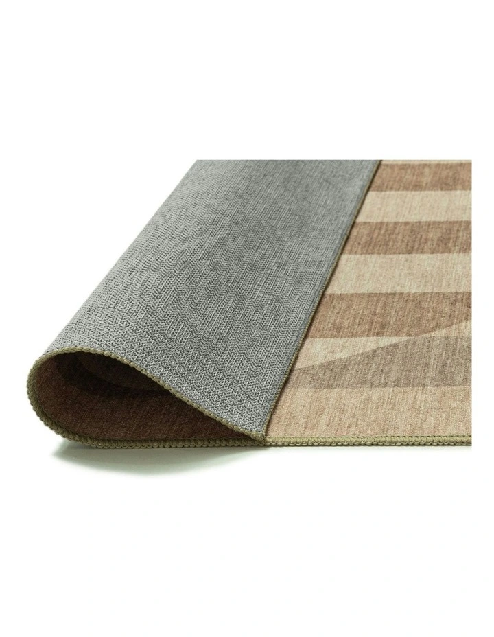 Delos Striped Indoor Outdoor Rug in Warm Sand/Soft Taupe image 4