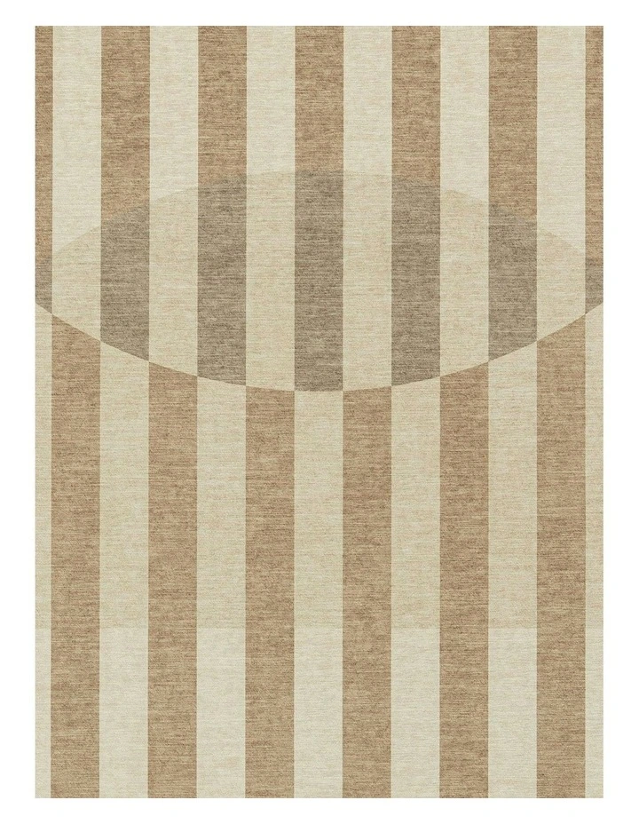 Delos Striped Indoor Outdoor Rug in Warm Sand/Soft Taupe image 5