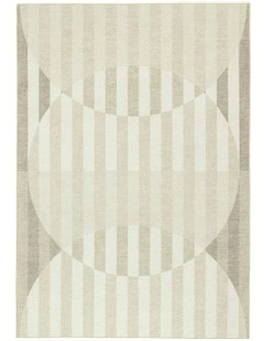 Icarus Abstract Circle Indoor Outdoor Rug in Sand/Warm Taupe