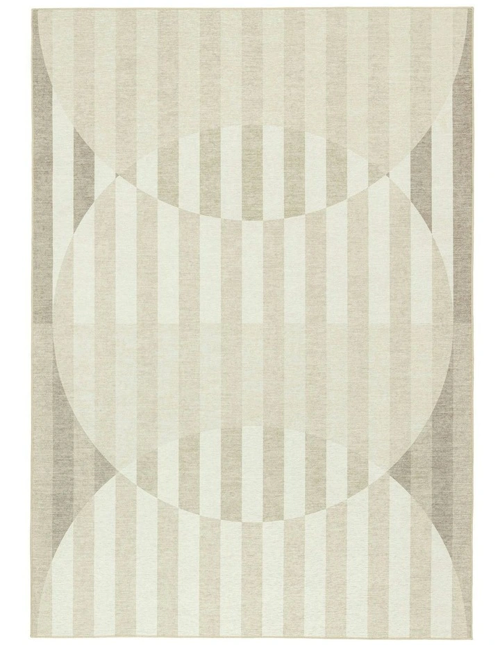 Icarus Abstract Circle Indoor Outdoor Rug in Sand/Warm Taupe image 1