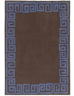Callista Geometric Indoor Outdoor Rug in Deep Chocolate/Vivid Blue